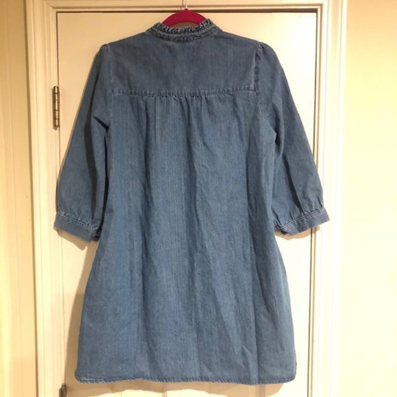 Tuckernuck Chambray Lalavon Ruffle Dress Small - Picture 4 of 5